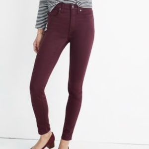 Madewell Maroon Denim Jeans